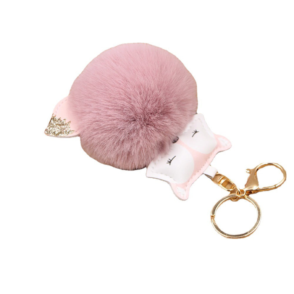 Wholesale Fox Pu Leather Plush Bag Keychain